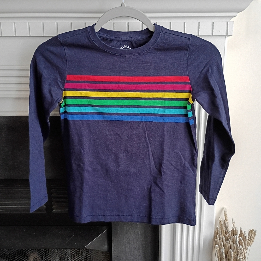 Primary 8-9 Navy Rainbow Banner Tee